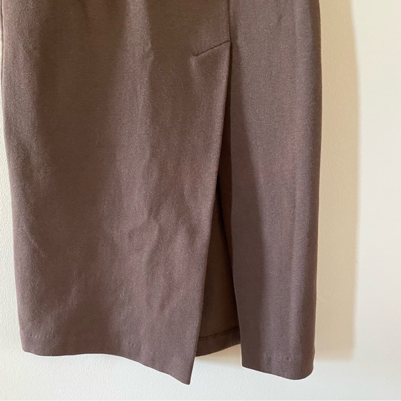 Vintage Brown James River Traders JRT Skirt Sze 6P Petite Slit Stretch Dry Clean - Picture 2 of 7